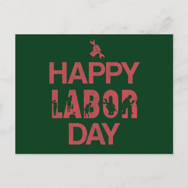 Happy Labor Day, Celebrate American Workers Holiday Postcard (Front)