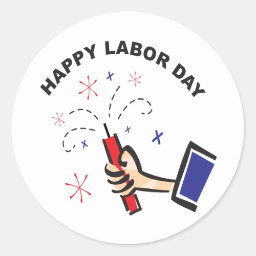 Happy Labor Day Classic Round Sticker