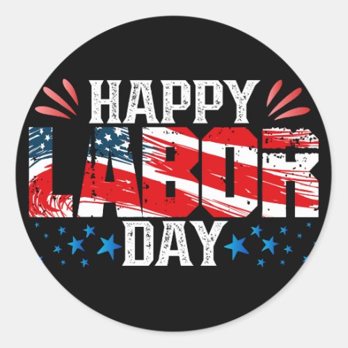 Happy Labor Day Classic Round Sticker
