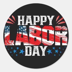Happy Labor Day Classic Round Sticker