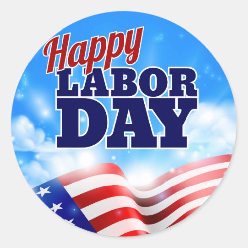 Happy Labor Day Classic Round Sticker