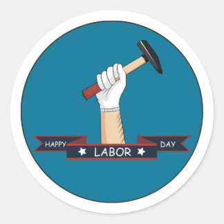 Happy Labor Day Classic Round Sticker