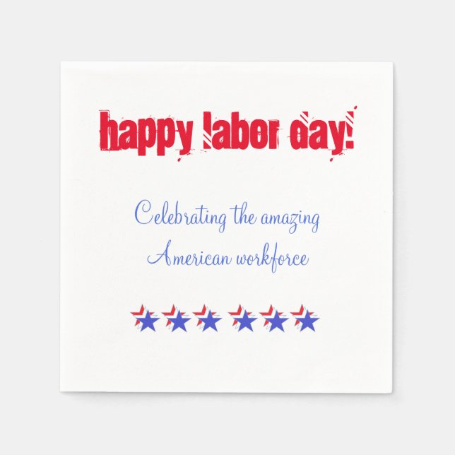 Happy Labor Day Cocktail Napkins (Front)