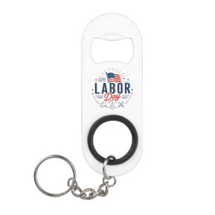 Happy Labor Day / Día del Trabajo Clásico Keychain Bottle Opener