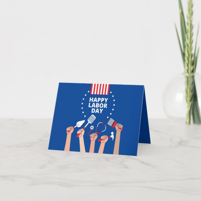 Happy Labor Day Folded Greeting Card (Front)