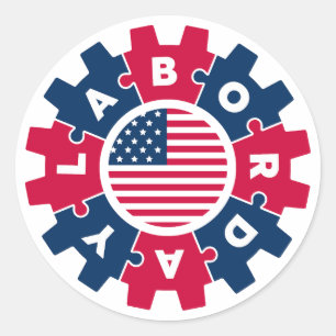 Happy Labor Day Fun Classic Round Sticker