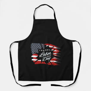 Happy Labor Day Gift American Flag Apron