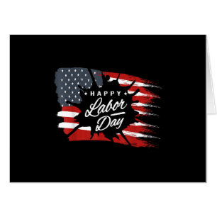 Happy Labor Day Gift American Flag Card