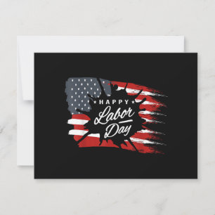 Happy Labor Day Gift American Flag Holiday Card