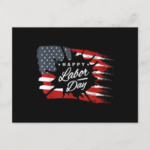 Happy Labor Day Gift American Flag Holiday Postcard