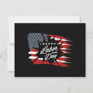 Happy Labor Day Gift American Flag Postcard