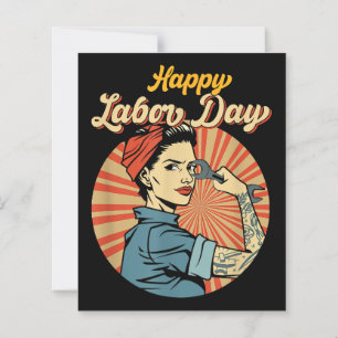 Happy Labor Day Girl Strong Worker Movement Employ