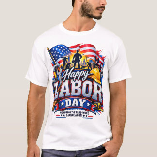 Happy Labor Day – Hard Work & Dedication Patriotic T-Shirt