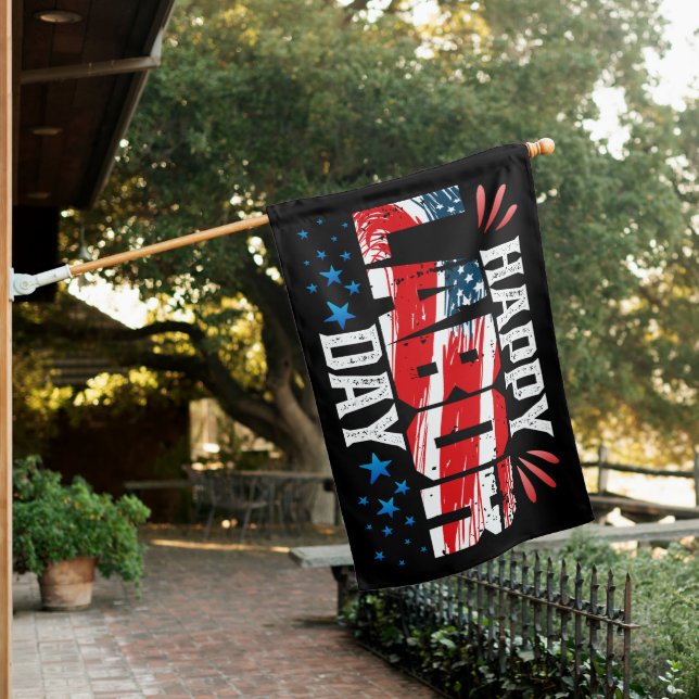 Happy Labor Day House Flag (In SItu)