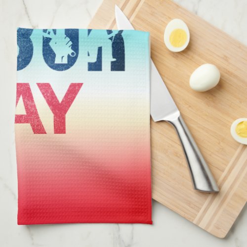 Happy Labor Day In Red White Blue Kitchen Towel