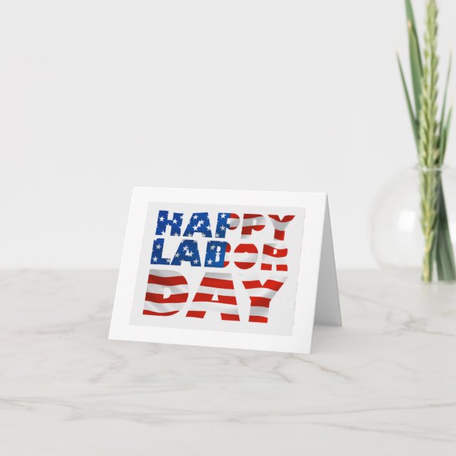 Happy Labor Day Letterpress Thank You Card (Front)