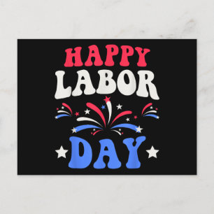 Happy Labor Day Men Women Kids Holiday Postcard