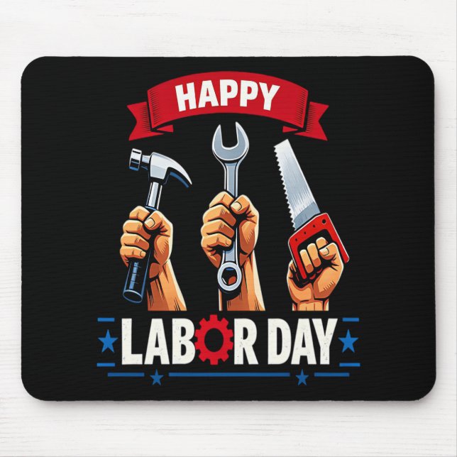 Happy Labor-day Mouse Pad (Front)