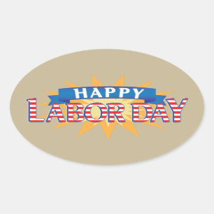Happy Labor Day  Oval Sticker