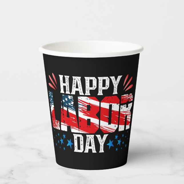 Happy Labor Day Paper Cups (Front)