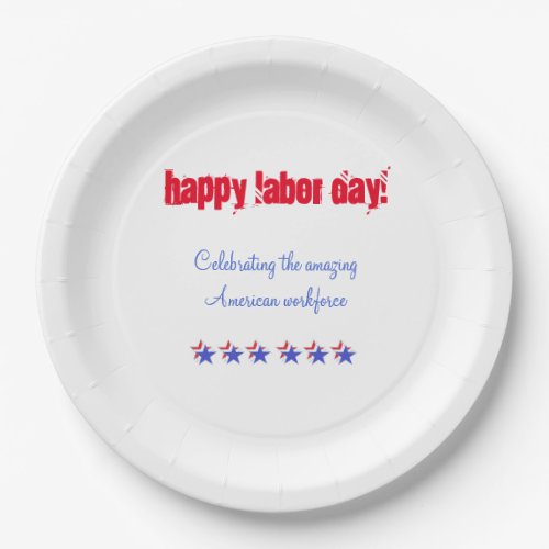 Happy Labor Day Paper Plates