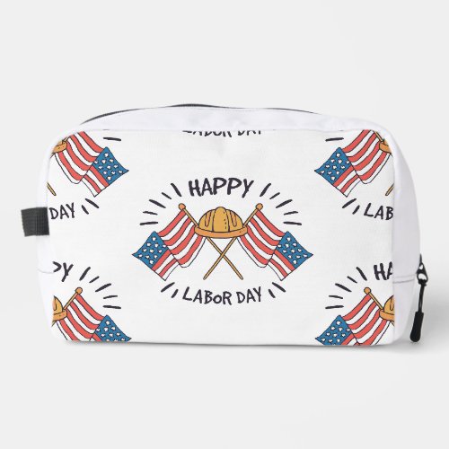 Happy Labor Day Patriotic American Flag Constructi Dopp Kit