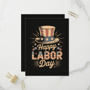 Happy Labor Day Patriotic Celebration  Invitation Postcard