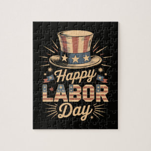 Happy Labor Day Patriotic Celebration Jigsaw Puzzle