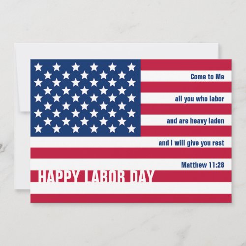 HAPPY LABOR DAY Patriotic Christian USA Holiday Card
