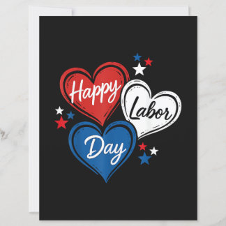Happy Labor Day Patriotic Hearts Red White Blue Me