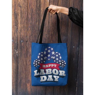Happy Labor Day Patriotic Stars Tote Bag