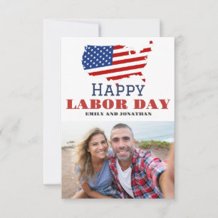 Happy Labor Day patriotic USA flag holiday card
