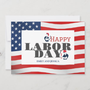Happy Labor Day patriotic USA flag holiday card