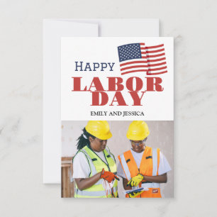 Happy Labor Day patriotic USA flag holiday card