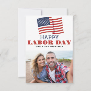 Happy Labor Day patriotic USA flag holiday card