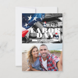 Happy Labor Day patriotic USA flag holiday card