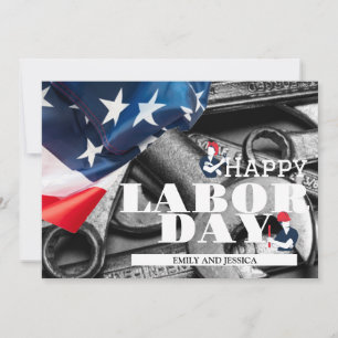 Happy Labor Day patriotic USA flag holiday card