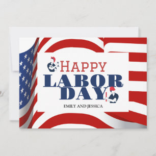 Happy Labor Day patriotic USA flag holiday card