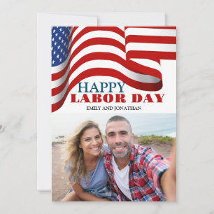 Happy Labor Day patriotic USA flag holiday card