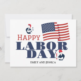 Happy Labor Day patriotic USA flag holiday card
