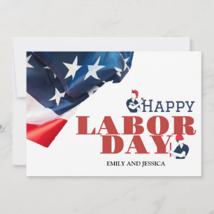 Happy Labor Day patriotic USA flag holiday card