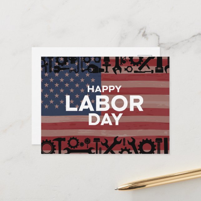  Happy Labor Day Postcard (Front/Back In Situ)