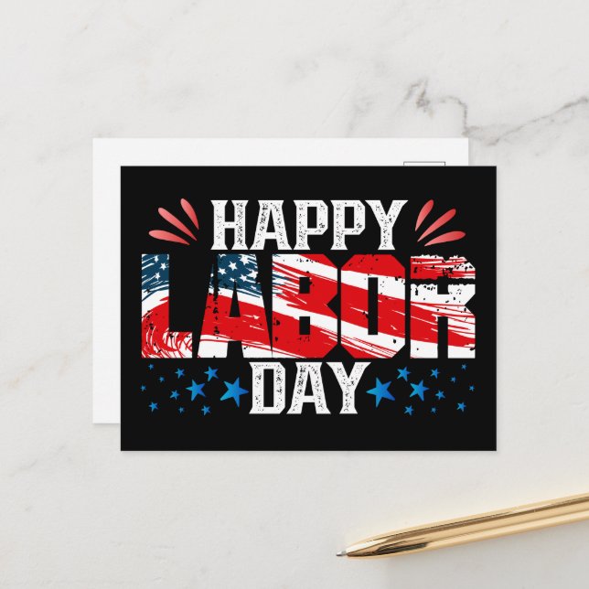 Happy Labor Day Postcard (Front/Back In Situ)