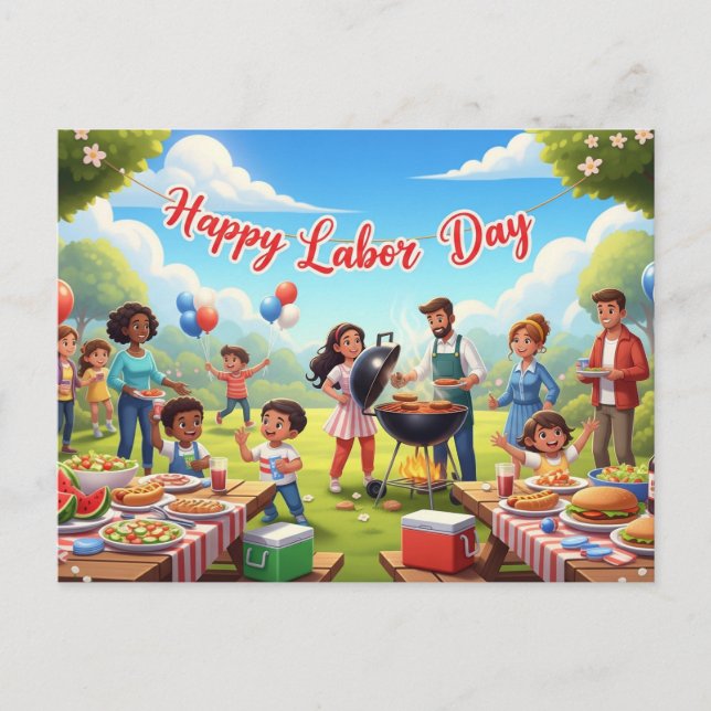  Happy Labor Day Postcard (Front)