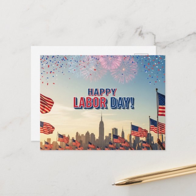 Happy Labor Day Postcard (Front/Back In Situ)