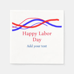 Happy labor day red blue American add your text  Napkins
