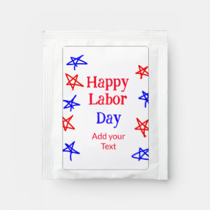 Happy labor day red blue star American day add tex Tea Bag Drink Mix