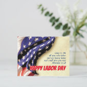 HAPPY LABOR DAY Scripture USA Flag Customized Holiday Postcard | Zazzle