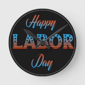 Happy Labor Day Sign Clock