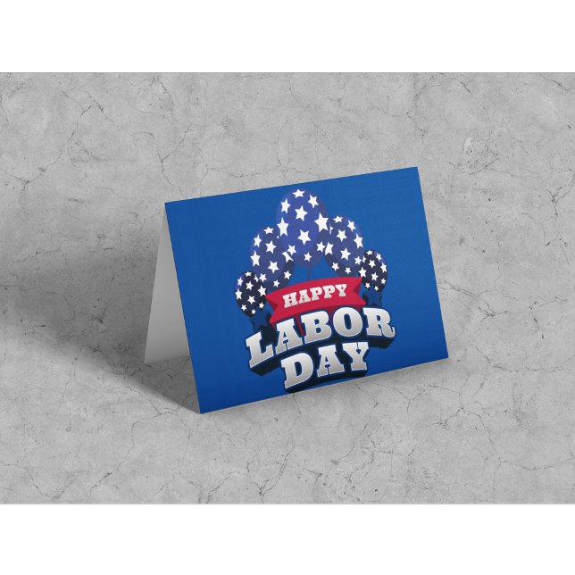 Happy Labor Day Stars Red White Blue  Card (Creator Uploaded)